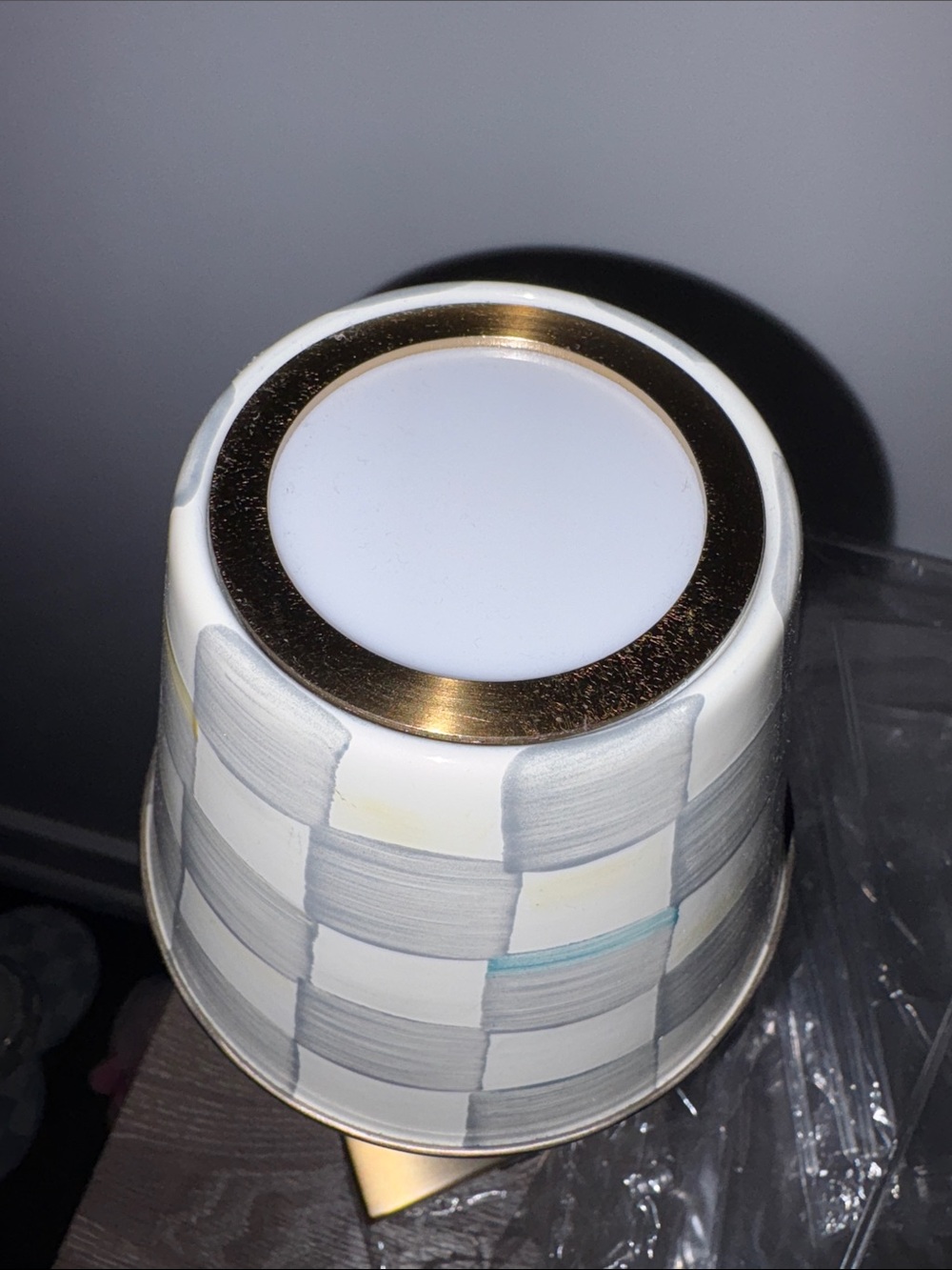 Mackenzie Childs Sterling Check LED Cafe Table Lamp - Picture 6 of 6